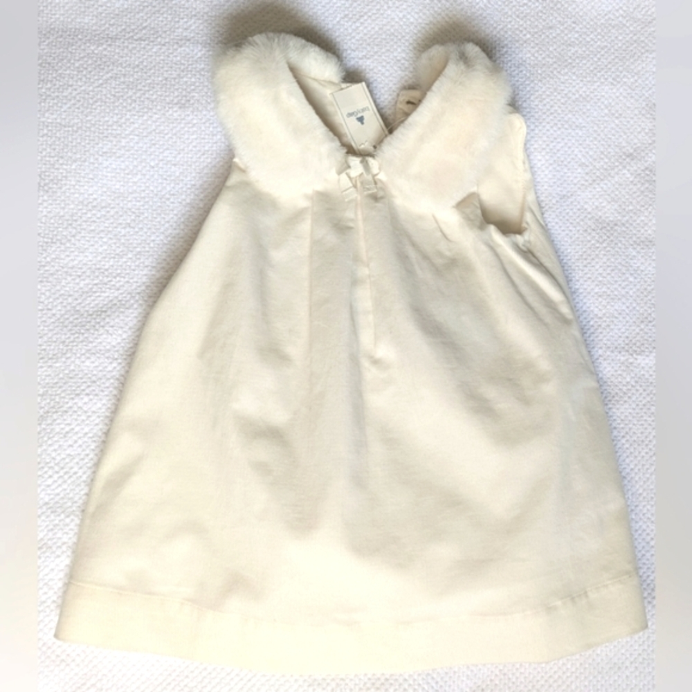 NWT...Baby Gap soft faux fur collared sleeveless corduroy dress (18-24 months) - Picture 1 of 11